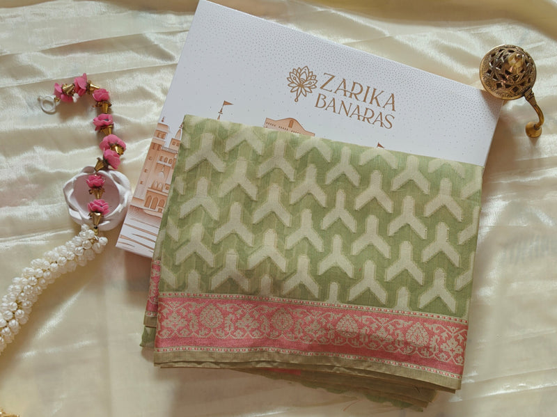 Parrot Cotton Thread work Saree