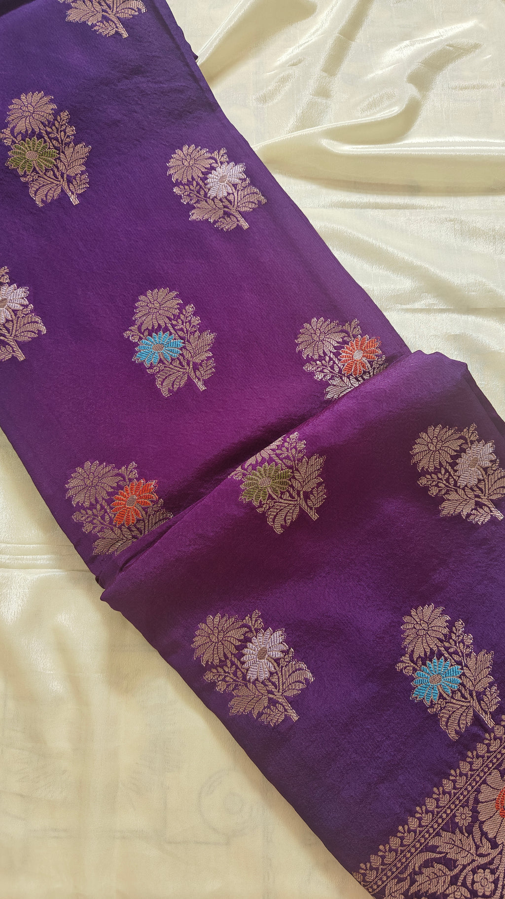 Purple Banarasi Meenakari Saree