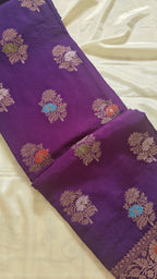 Purple Banarasi Meenakari Saree