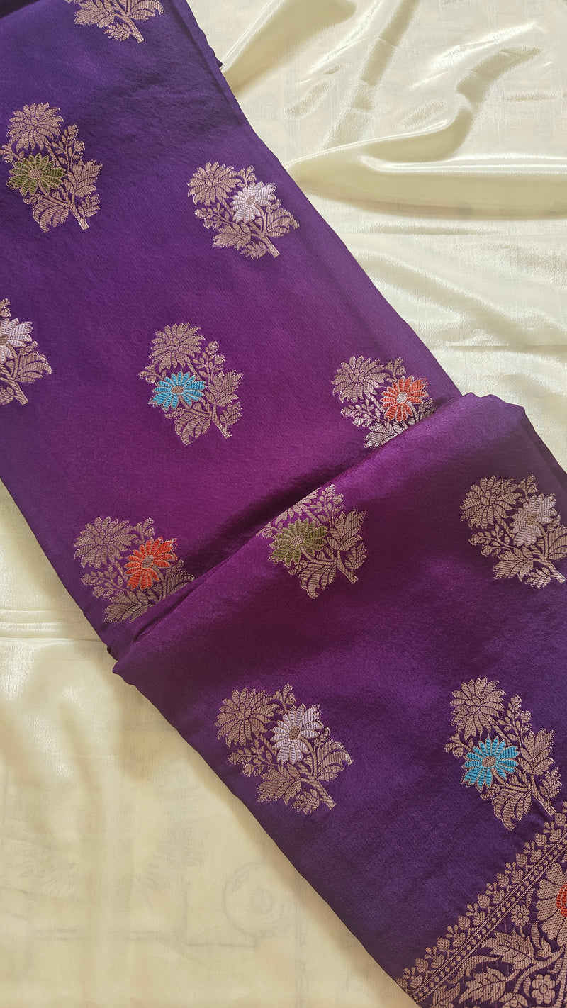 Purple Banarasi Meenakari Saree