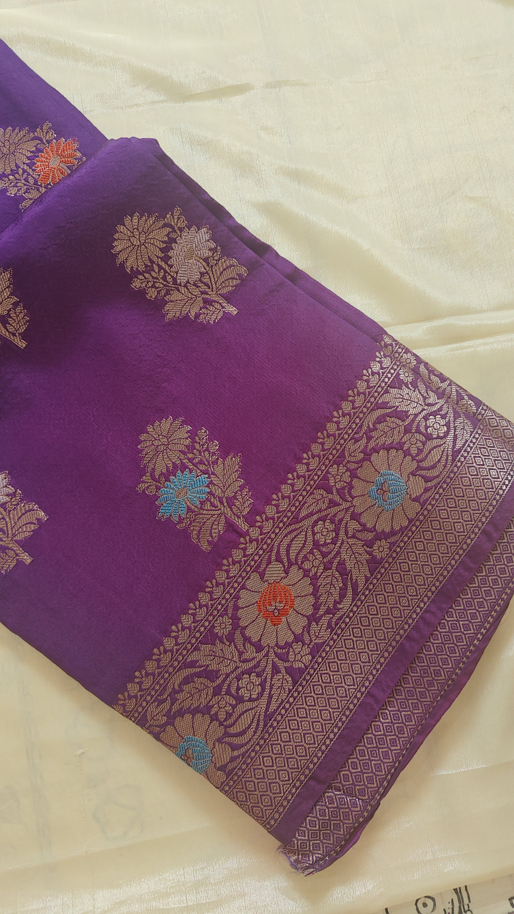 Purple Banarasi Meenakari Saree