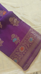 Purple Banarasi Meenakari Saree