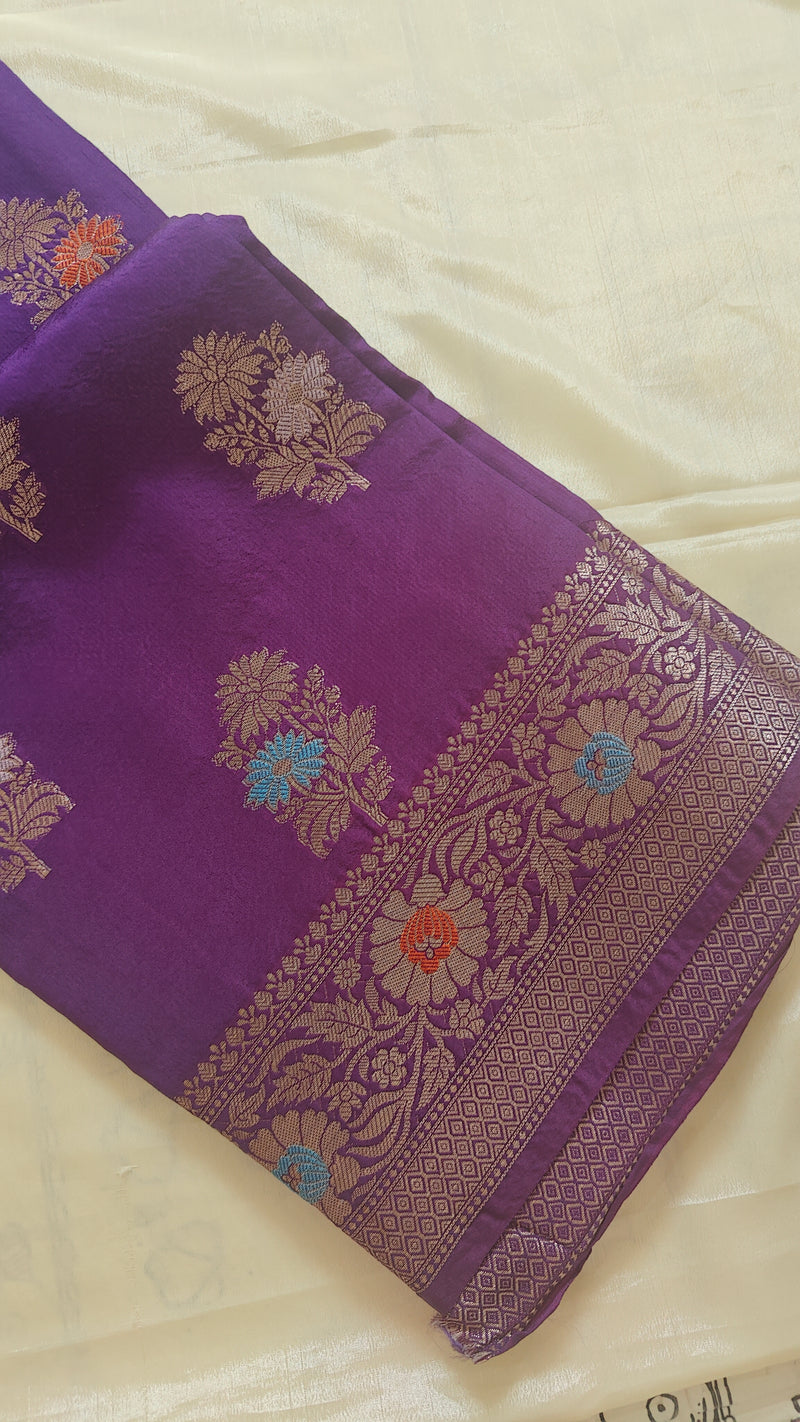 Purple Banarasi Meenakari Saree