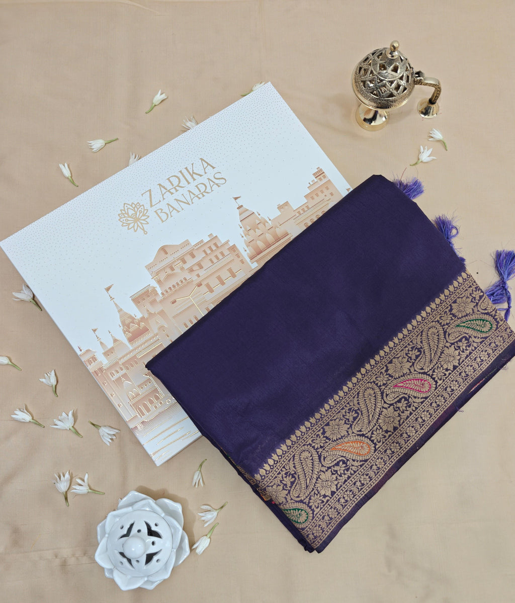 Purple Raw Silk Classic Saree