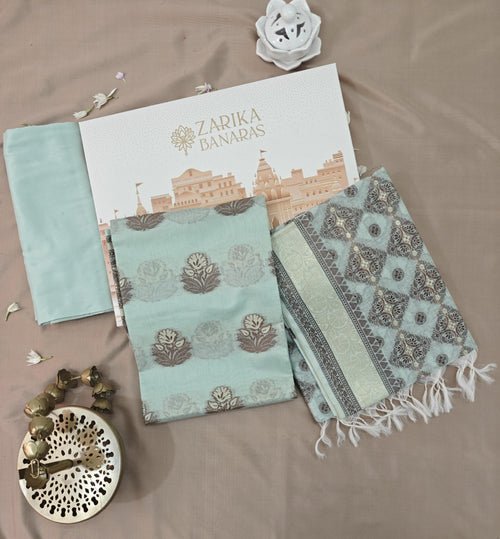 Aqua Blue Cotton Suit