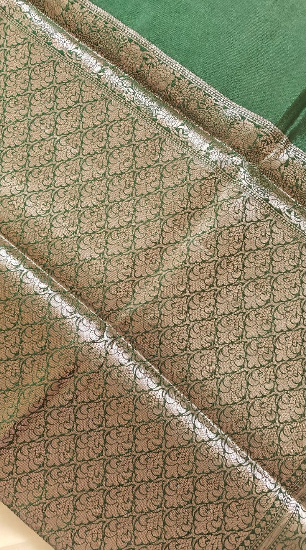 Dark Green Banarasi Silk Saree