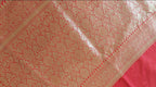 Red Saree with Golden Zari Jaal Work