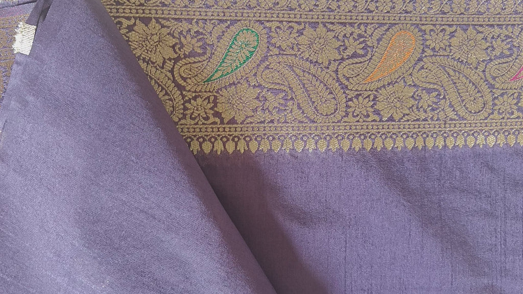 Purple Raw Silk Classic Saree