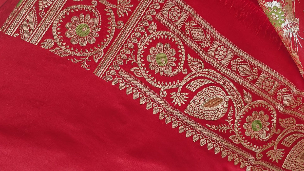 Red banarasi Katan Meenakari