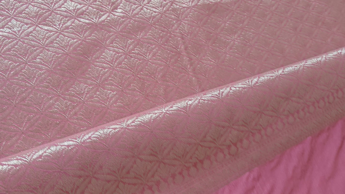 Rani Pink Georgette Leaf Motifs