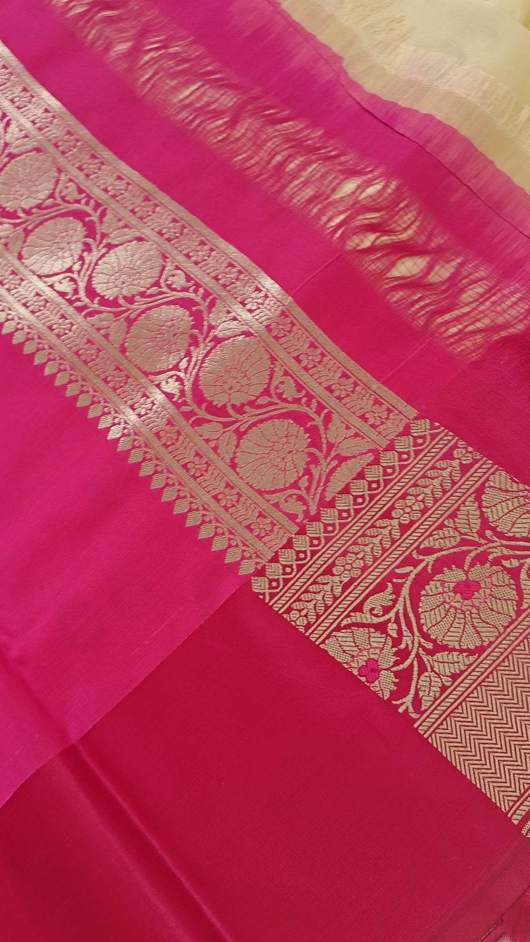 Baby Pink and white Silk Saree