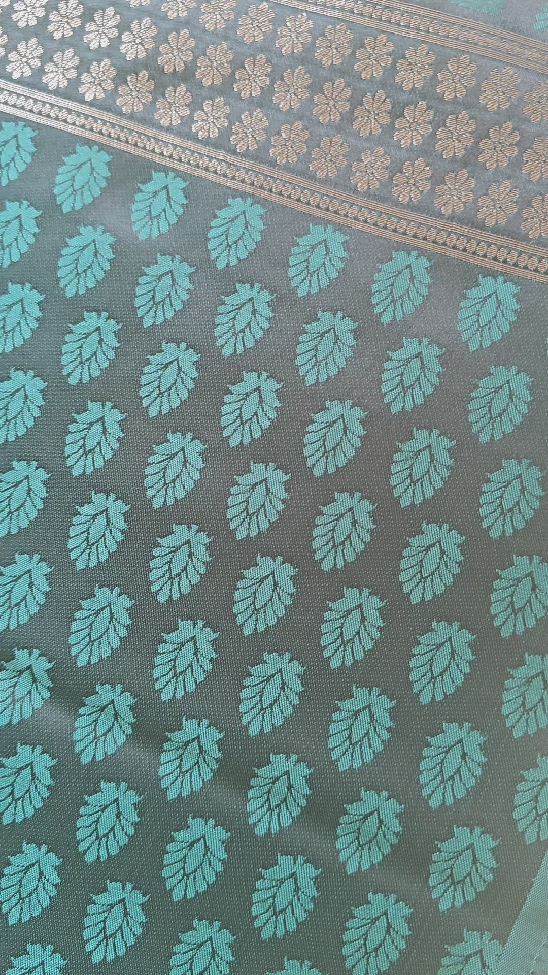 Dark Green Banarasi Silk