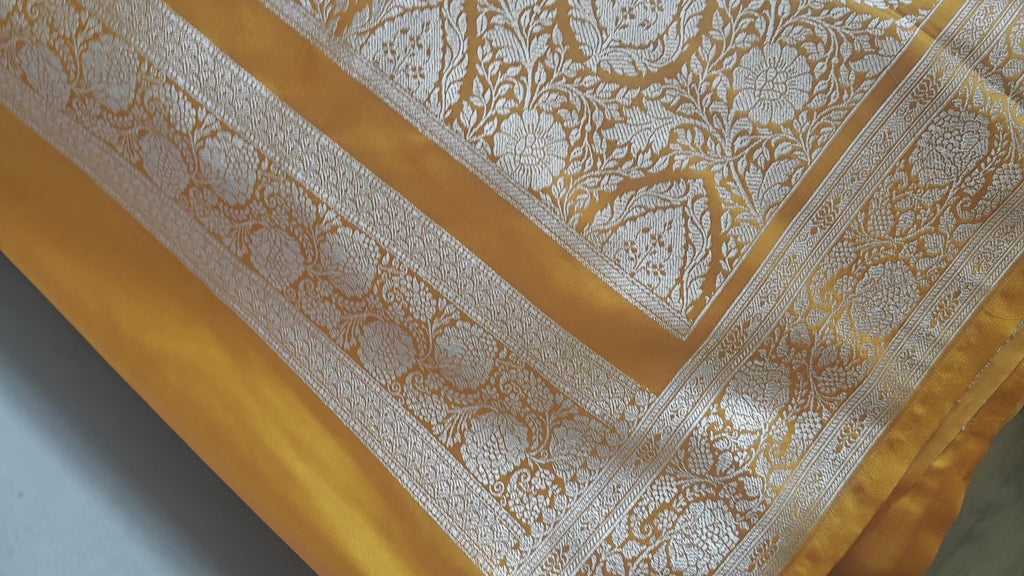 Mustard Silk Meenakari Saree