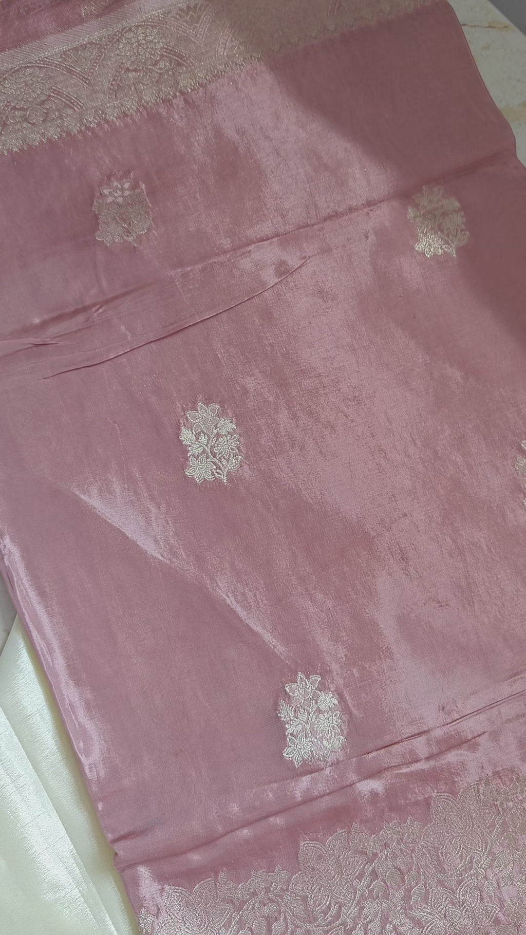 Onion Pink Butter Crepe Saree