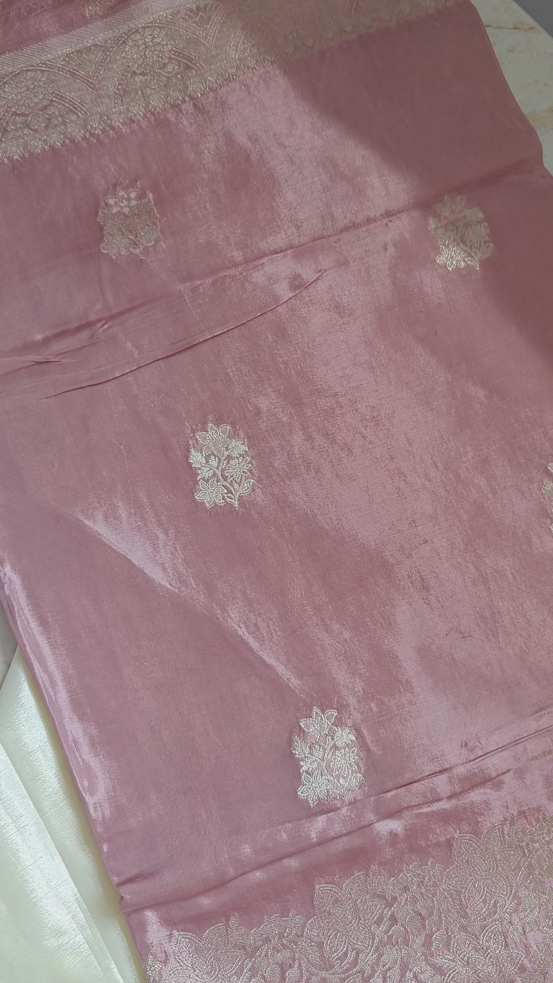 Onion Pink Butter Crepe Saree