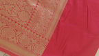 Red Saree with Golden Zari Jaal Work