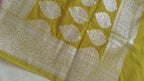 Magenta Pink  Golden Yellow Georgette Saree