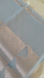 Light Blue Pastel Organza Saree