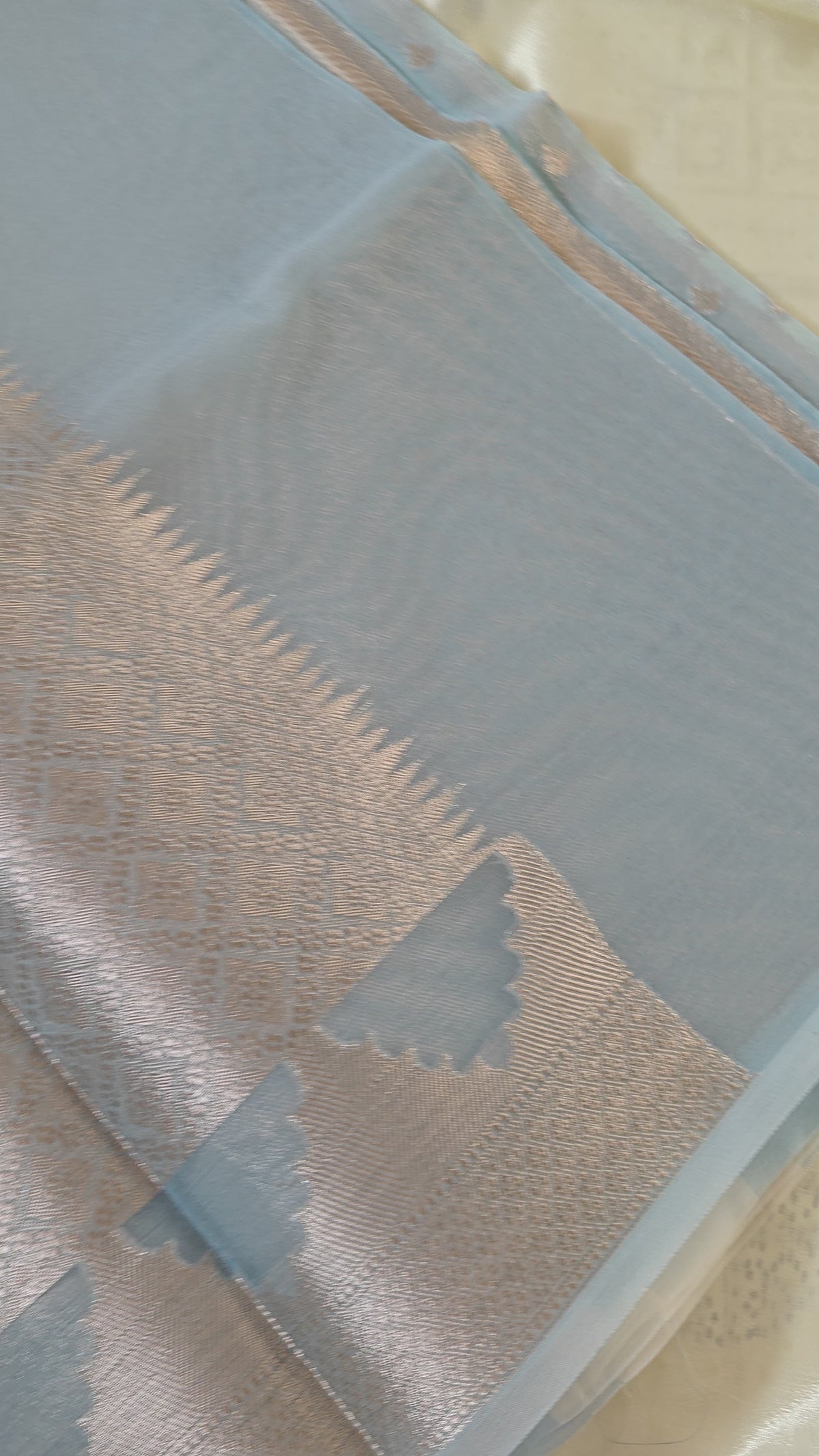 Light Blue Pastel Organza Saree