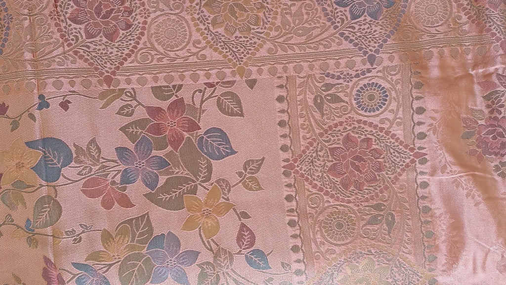 Peach Tanchoi Meenakari Banarasi Silk