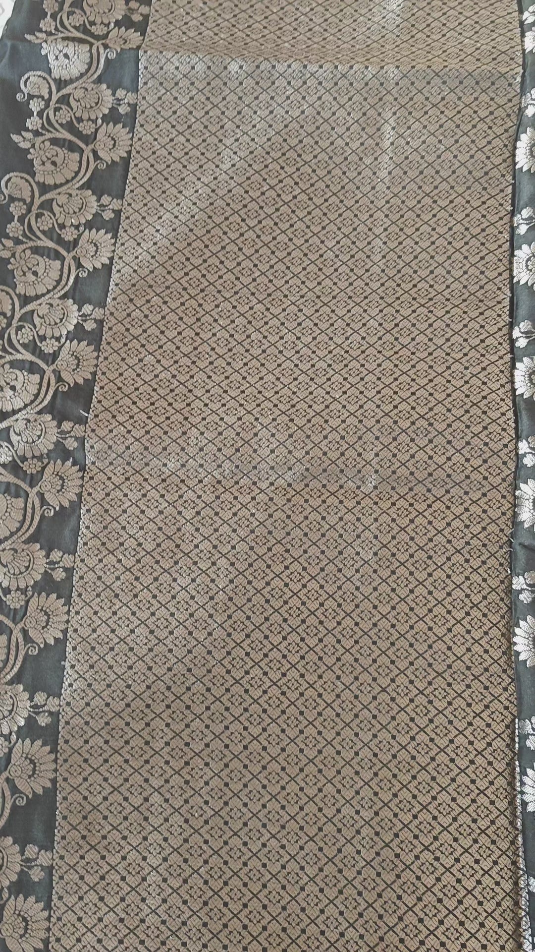 Olive Banarasi Silk Booti Saree
