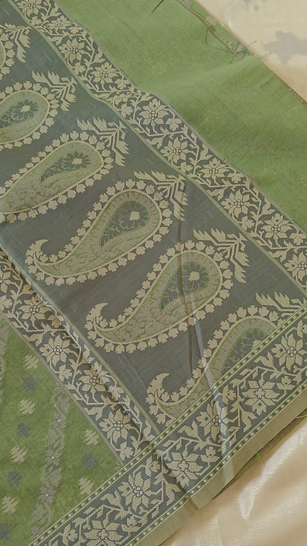 Green Cotton Thread Work Saree