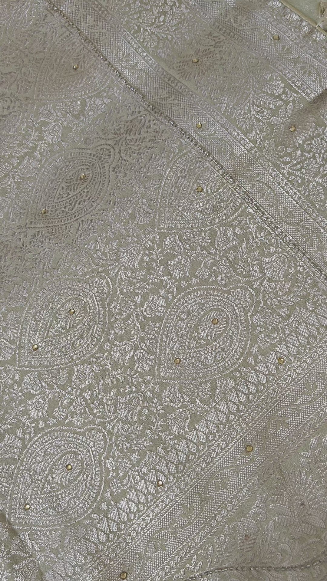 Creme Butter Crepe Handwork Saree