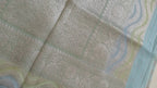 Aqua Blue Georgette Saree Hand-Brush