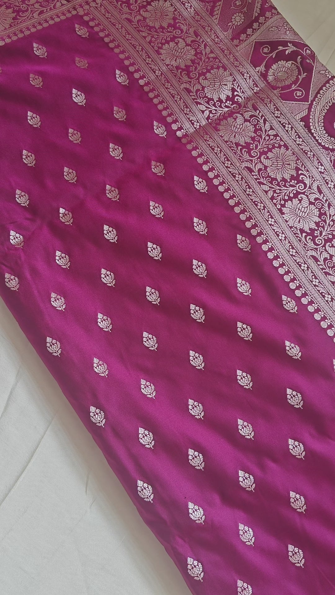 Magenta Pink Booti Silk Saree
